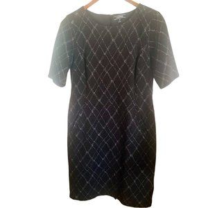 Land's End | Gray | Diamond Pattern | Short Sleeve | Zip Back | Dress Size 12